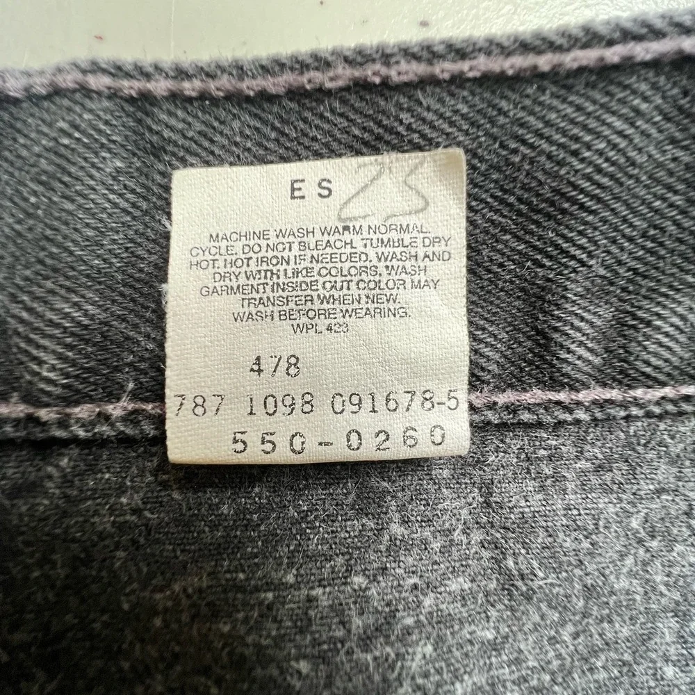 Vintage Levis 40X31 Faded Black 550 Relaxed Fit Straight Leg Jeans 1998